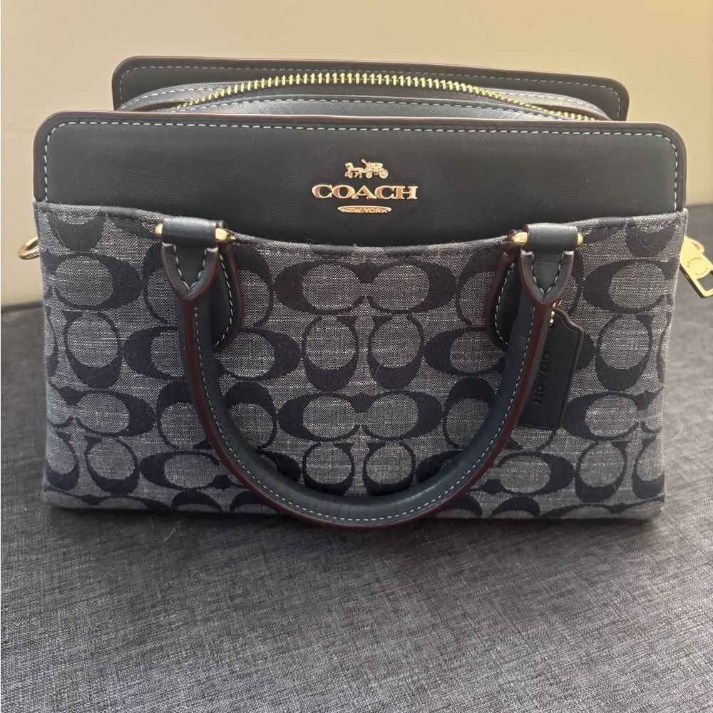 Sold!! Coach Signature blue denim and Gray Satchel
